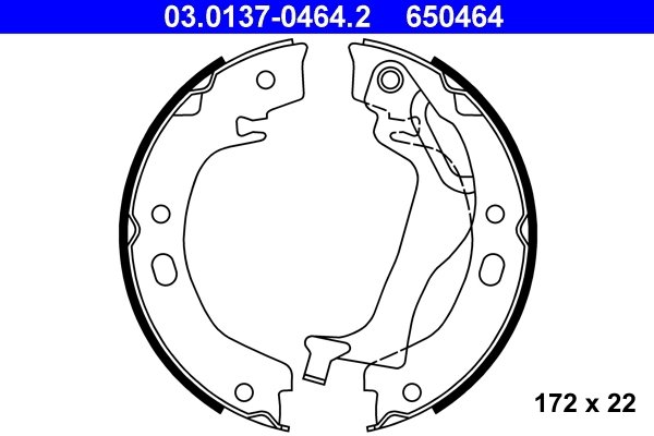 SET SABOTI FRANA ATE 03.0137-0464.2 - Compatibil cu TOYOTA