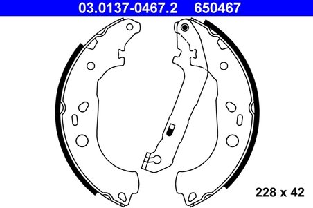 SET SABOTI FRANA ATE 03.0137-0467.2 - Compatibil cu FORD