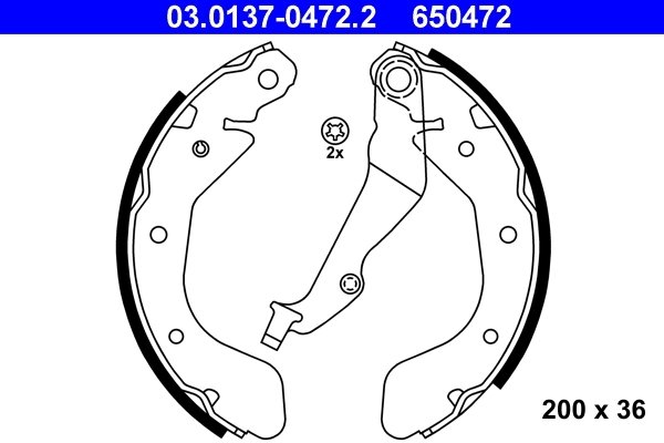 SET SABOTI FRANA ATE 03.0137-0472.2 - Compatibil cu CHEVROLET, DAEWOO