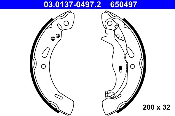 SET SABOTI FRANA ATE 03.0137-0497.2 - Compatibil cu FORD