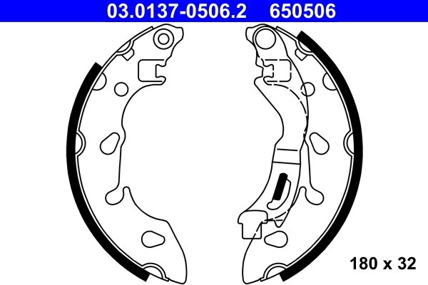 SET SABOTI FRANA ATE 03.0137-0506.2 - Compatibil cu FIAT, FORD