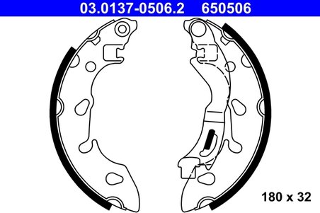 SET SABOTI FRANA ATE 03.0137-0506.2 - Compatibil cu FIAT, FORD