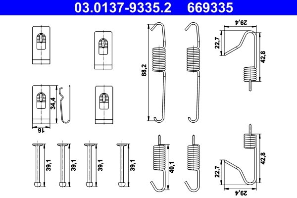 Set accesorii saboti frana ATE 03.0137-9335.2