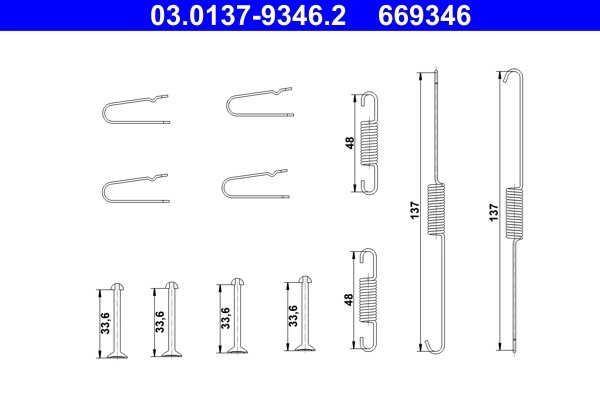 Set accesorii saboti frana ATE 03.0137-9346.2