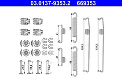 SET ACCESORII SABOTI FRANA ATE 03.0137-9353.2 - Compatibil cu DAIHATSU, SUBARU
