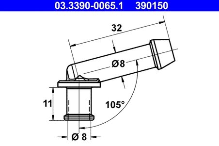 STUT CUPLARE, IMBINARE FURTUN ATE 03.3390-0065.1 - Piesa auto compatibila cu mai multe marci