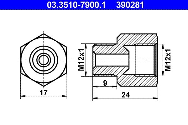 ADAPTOR, CONDUCTE FRANA ATE 03.3510-7900.1 - Piesa auto compatibila cu mai multe marci
