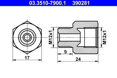ADAPTOR, CONDUCTE FRANA ATE 03.3510-7900.1 - Piesa auto compatibila cu mai multe marci