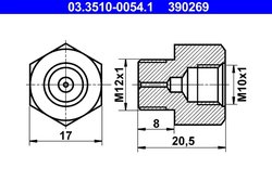 ADAPTOR, CONDUCTE FRANA ATE 03.3510-0054.1 - Piesa auto compatibila cu mai multe marci