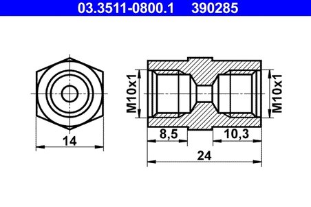 Adaptor, conducte frana ATE 03.3511-0800.1