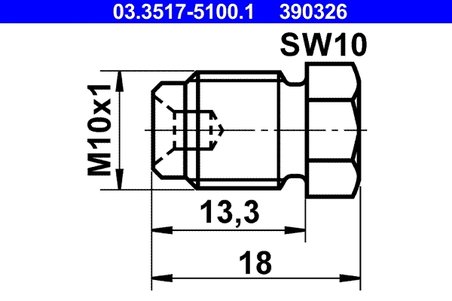 surub de inchidere,pompa centrala de frana ATE 03.3517-5100.