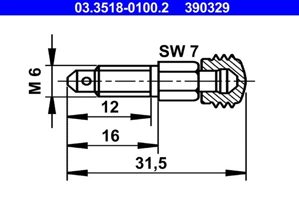 SURUB/SUPAPA AERISIRE ATE 03.3518-0100.2 - Piesa auto compatibila cu mai multe marci