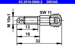 SURUB/SUPAPA AERISIRE ATE 03.3518-0900.2 - Piesa auto compatibila cu mai multe marci