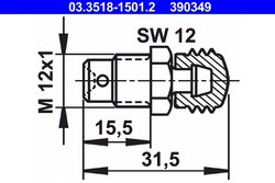 SURUB/SUPAPA AERISIRE ATE 03.3518-1501.2 - Piesa auto compatibila cu mai multe marci