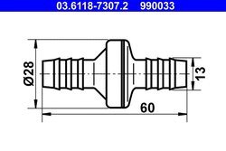 Supapa, furtun vacuum ATE 03.6118-7307.2