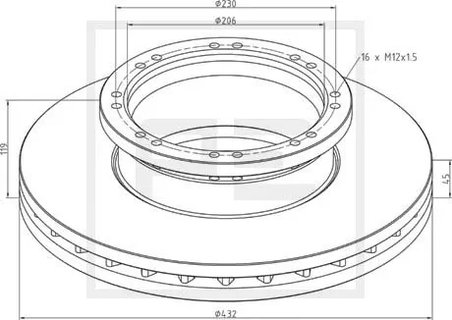 DISC FRANA PE AUTOMOTIVE 036.132-00A - Compatibil cu MAN