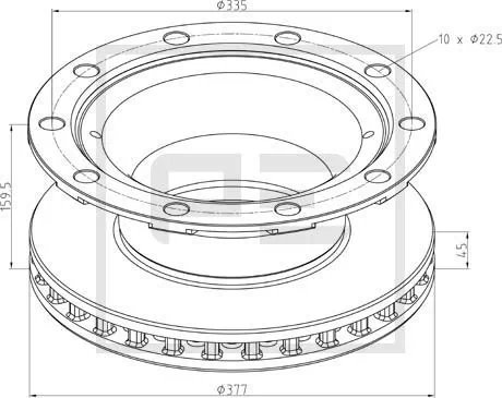 DISC FRANA PE AUTOMOTIVE 046.379-00A - Piesa auto compatibila cu mai multe marci