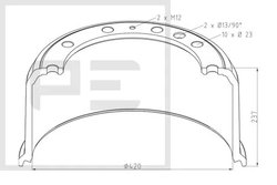 TAMBUR FRANA PE AUTOMOTIVE 046.687-00A - Piesa auto compatibila cu mai multe marci