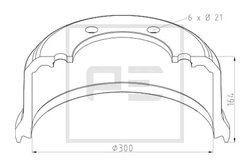 Tambur frana PE Automotive 046.833-00A