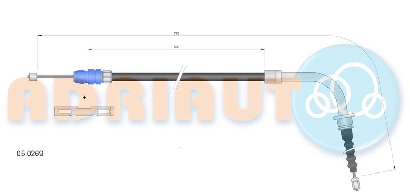 CABLU FRANA DE MANA ADRIAUTO 05.0269 - Compatibil cu MINI