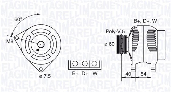 ALTERNATOR MAGNETI MARELLI 063341730010 - Compatibil cu FORD