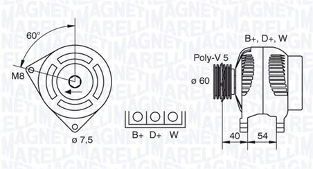 ALTERNATOR MAGNETI MARELLI 063341730010 - Compatibil cu FORD