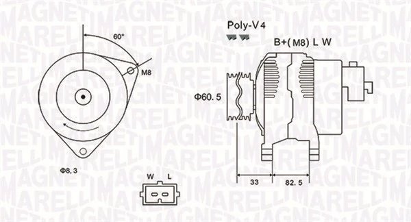 ALTERNATOR MAGNETI MARELLI 063731317010 - Compatibil cu FORD
