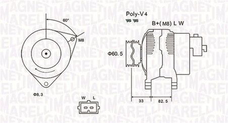 ALTERNATOR MAGNETI MARELLI 063731317010 - Compatibil cu FORD
