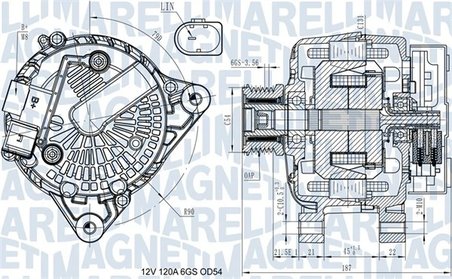 ALTERNATOR MAGNETI MARELLI 063731545910 - Compatibil cu FORD