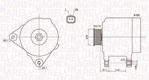 ALTERNATOR MAGNETI MARELLI 063731824010 - Compatibil cu NISSAN, OPEL, RENAULT