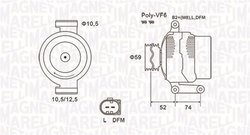 ALTERNATOR MAGNETI MARELLI 063731928010 - Compatibil cu CITROEN, FIAT, FORD, PEUGEOT