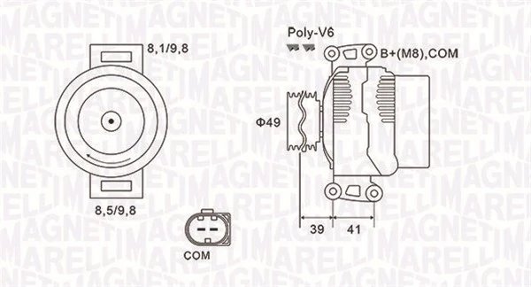 ALTERNATOR MAGNETI MARELLI 063731953010 - Compatibil cu BMW
