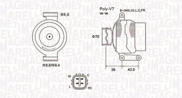 ALTERNATOR MAGNETI MARELLI 063731980010 - Compatibil cu HONDA