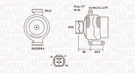 ALTERNATOR MAGNETI MARELLI 063731980010 - Compatibil cu HONDA