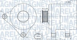 ALTERNATOR MAGNETI MARELLI 063731986010 - Compatibil cu AUDI, SEAT, SKODA, VW