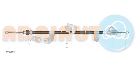 CABLU FRANA DE MANA ADRIAUTO 07.0282 - Compatibil cu CITROEN, PEUGEOT, TOYOTA