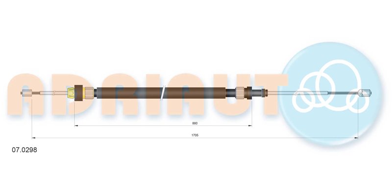 CABLU FRANA DE MANA ADRIAUTO 07.0298 - Compatibil cu CITROEN, DS