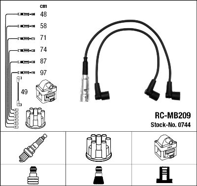 FISE BUJII NGK 0744 - Compatibil cu MERCEDES-BENZ