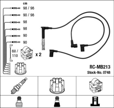 FISE BUJII NGK 0748 - Compatibil cu MERCEDES-BENZ