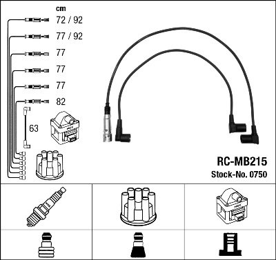FISE BUJII NGK 0750 - Compatibil cu MERCEDES-BENZ