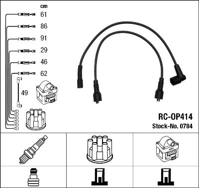 FISE BUJII NGK 0784 - Compatibil cu OPEL, VAUXHALL