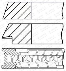 SET SEGMENTI PISTON GOETZE ENGINE 08-102400-00 - Compatibil cu VOLVO