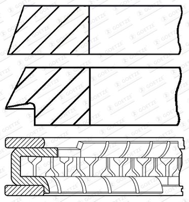 Set segmenti piston Goetze Engine 08-102400-00