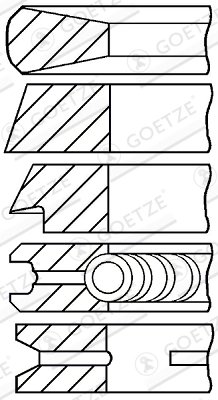 SET SEGMENTI PISTON GOETZE ENGINE 08-174307-10 - Compatibil cu MERCEDES-BENZ, TATA