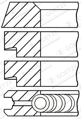 SET SEGMENTI PISTON GOETZE ENGINE 08-176300-00 - Piesa auto compatibila cu mai multe marci