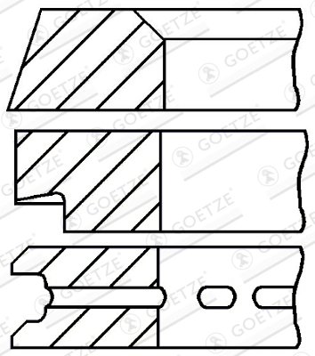 SET SEGMENTI PISTON GOETZE ENGINE 08-207000-00 - Piesa auto compatibila cu mai multe marci