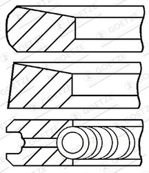SET SEGMENTI PISTON GOETZE ENGINE 08-287100-00 - Compatibil cu DODGE, HYUNDAI, MITSUBISHI