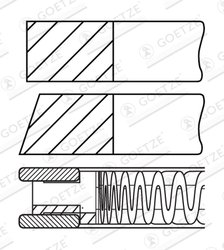 SET SEGMENTI PISTON GOETZE ENGINE 08-433900-00 - Compatibil cu AUDI, SEAT, SKODA, VW