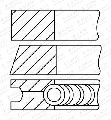 SET SEGMENTI PISTON GOETZE ENGINE 08-436300-10 - Compatibil cu LEXUS, TOYOTA