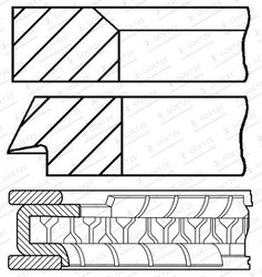 SET SEGMENTI PISTON GOETZE ENGINE 08-447100-00 - Compatibil cu HYUNDAI, HYUNDAI (BEIJING), KIA, KIA (DYK), SAIPA